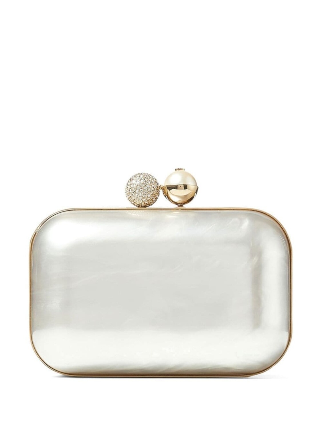 

Клатч Jimmy Choo Cloud с кристаллами и эффектом металлик, серебристый