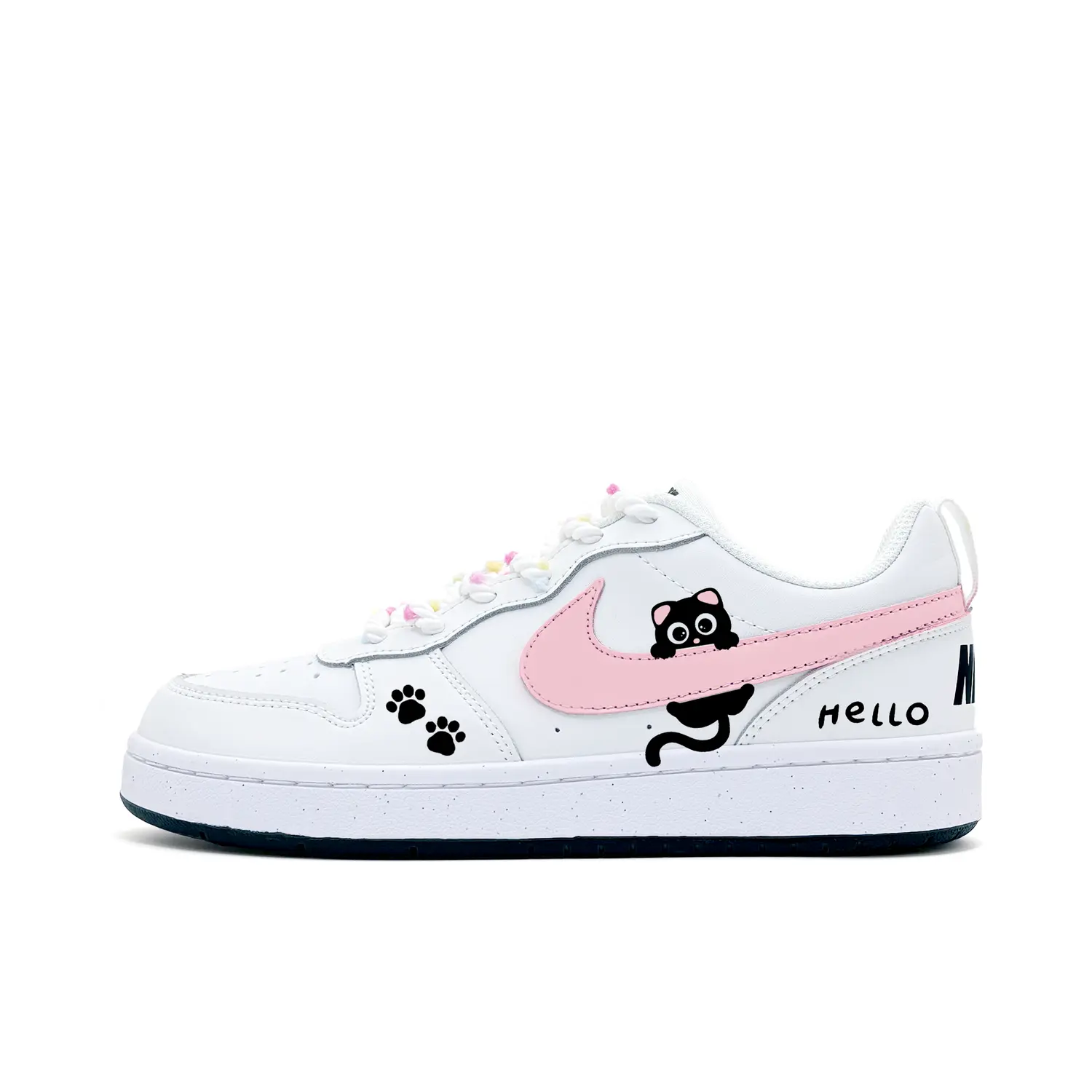 

Nike Кроссовки для скейтбординга Court Borough Abrasion Resistant Low top Kids' Black Pink для подростков