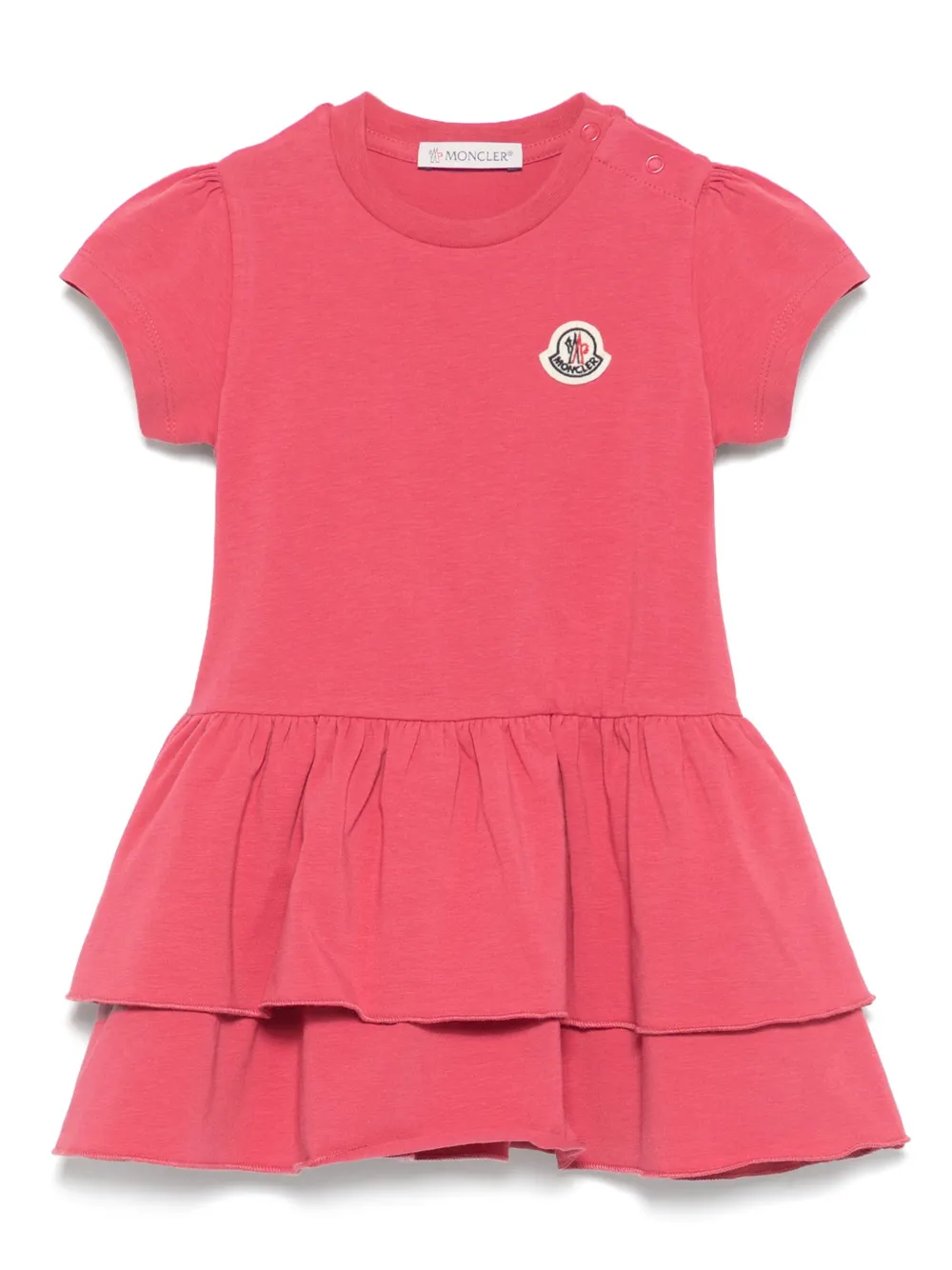 

Платье с короткими рукавами Moncler Enfant, розовый