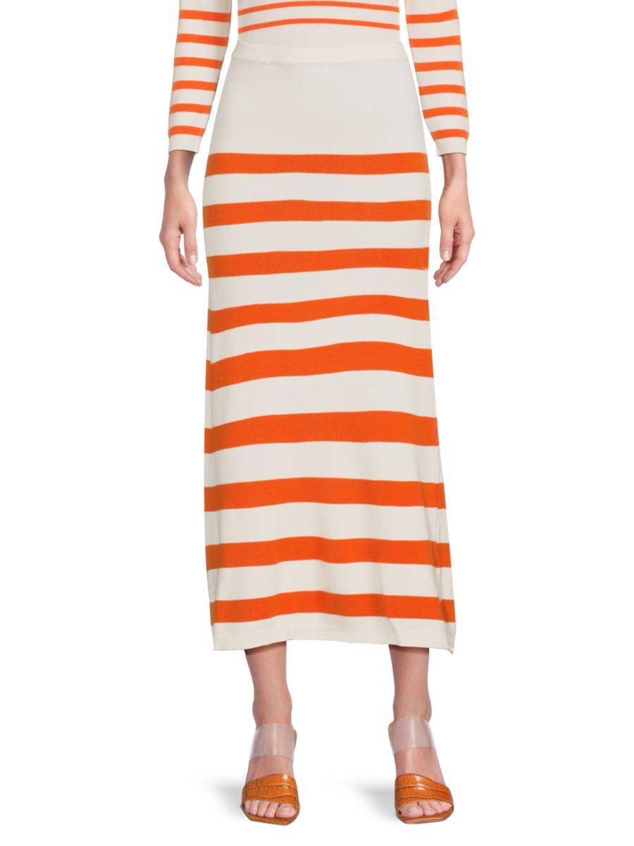 

Юбка миди Lidia Stripe Walter Baker, цвет Orange Crush Stripe