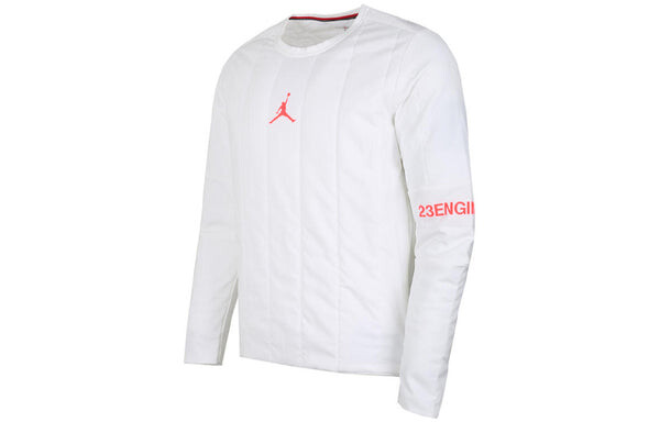 Толстовка Air Jordan 23 Engineered Quilted Round Neck Pullover logo Sports Long Sleeves White, белый — фото 3