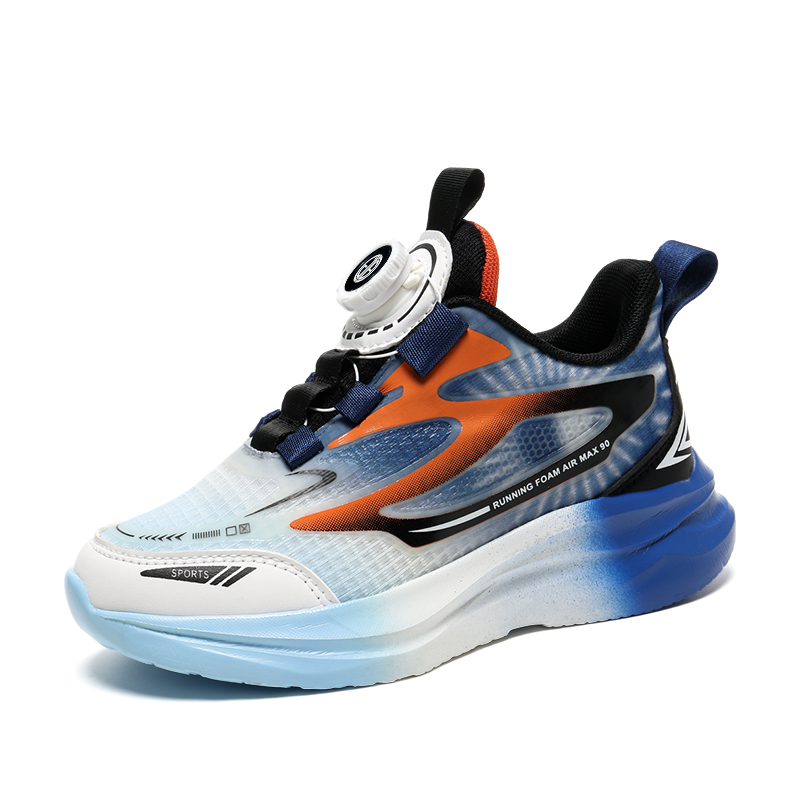 

Кроссовки для бега с низким верхом, противоскользящие, устойчивые к истиранию и ударам, дышащие, детские Yi Jiabao, серый/синий