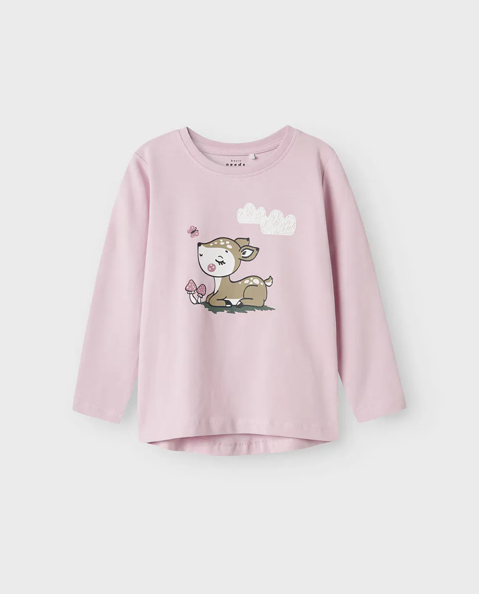 

Футболка с длинными рукавами для девочки name it, цвет Rosa