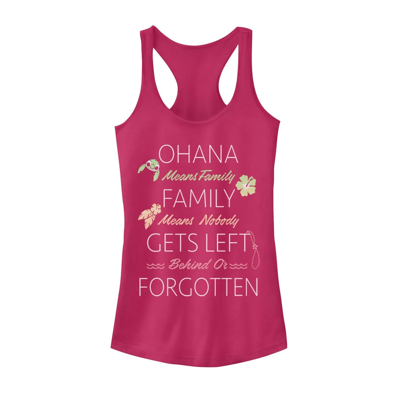 

Юниорский Disney Lilo & Stitch Ohana Means Family Quote Tank Licensed Character