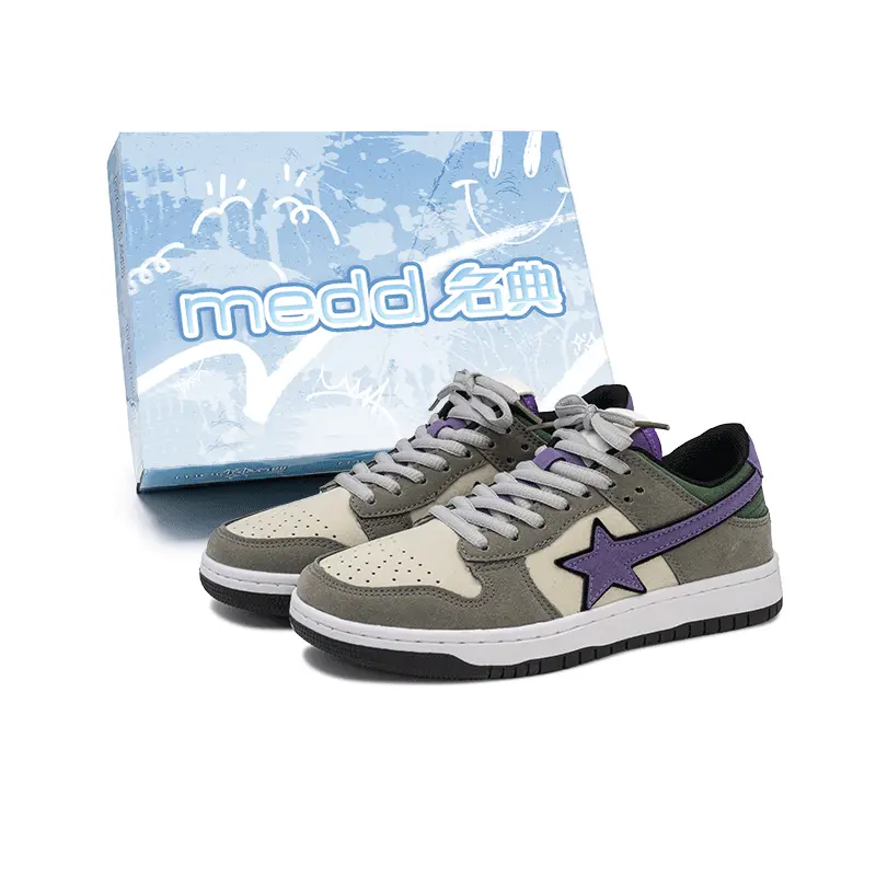 

Medd Низкие скейтерские кроссовки унисекс серо-фиолетовые, цвет Gray Purple