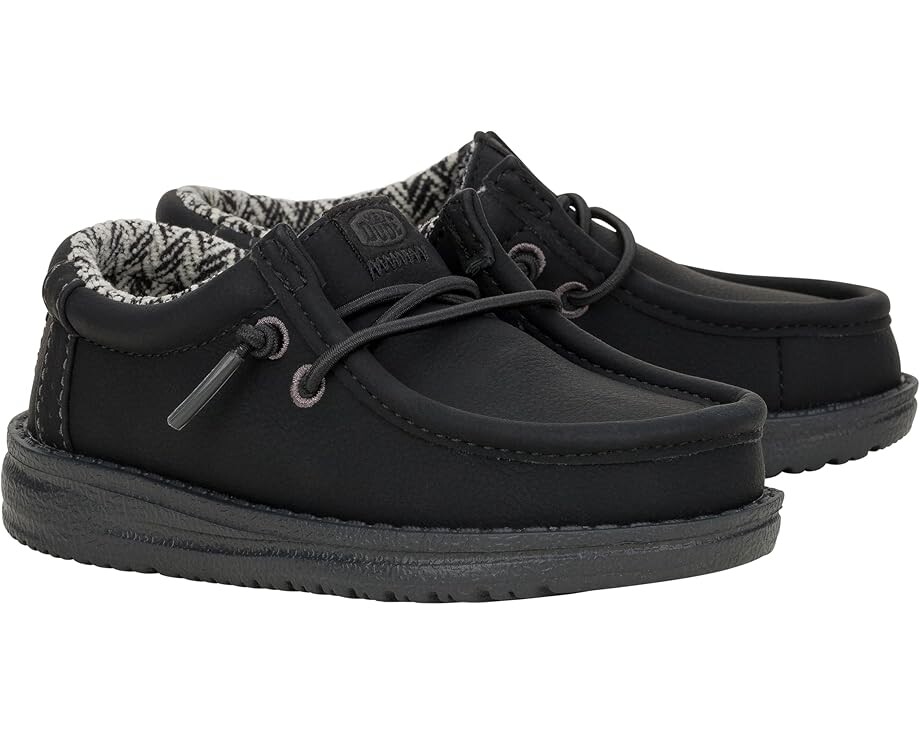 

Лоферы Hey Dude Kids Wally Classic, цвет Black/Charcoal