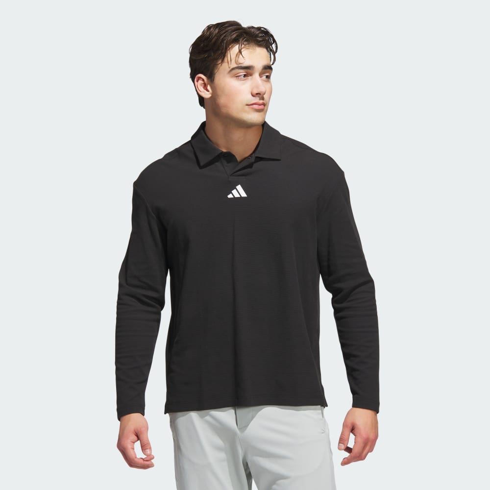 

Поло Adidas Beyond Long Sleeve Loose Fit Polo Shirt, черный