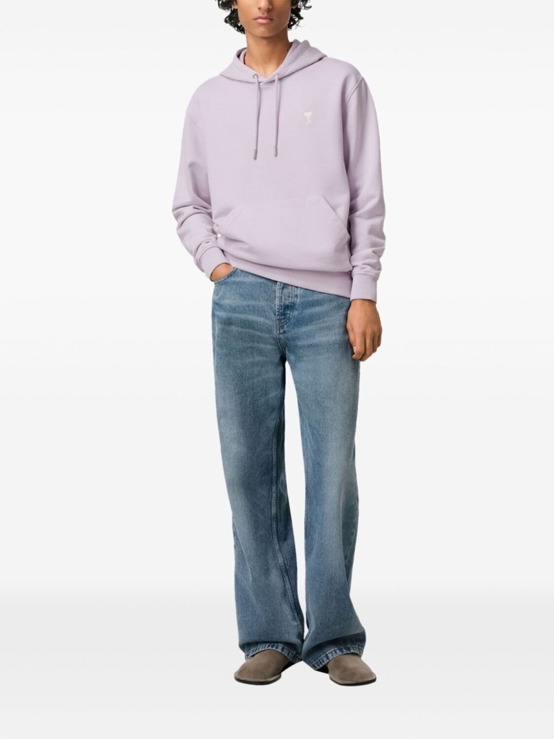 

AMI Paris худи с монограммой Ami de Coeur из коллаборации с Off-White, фиолетовый