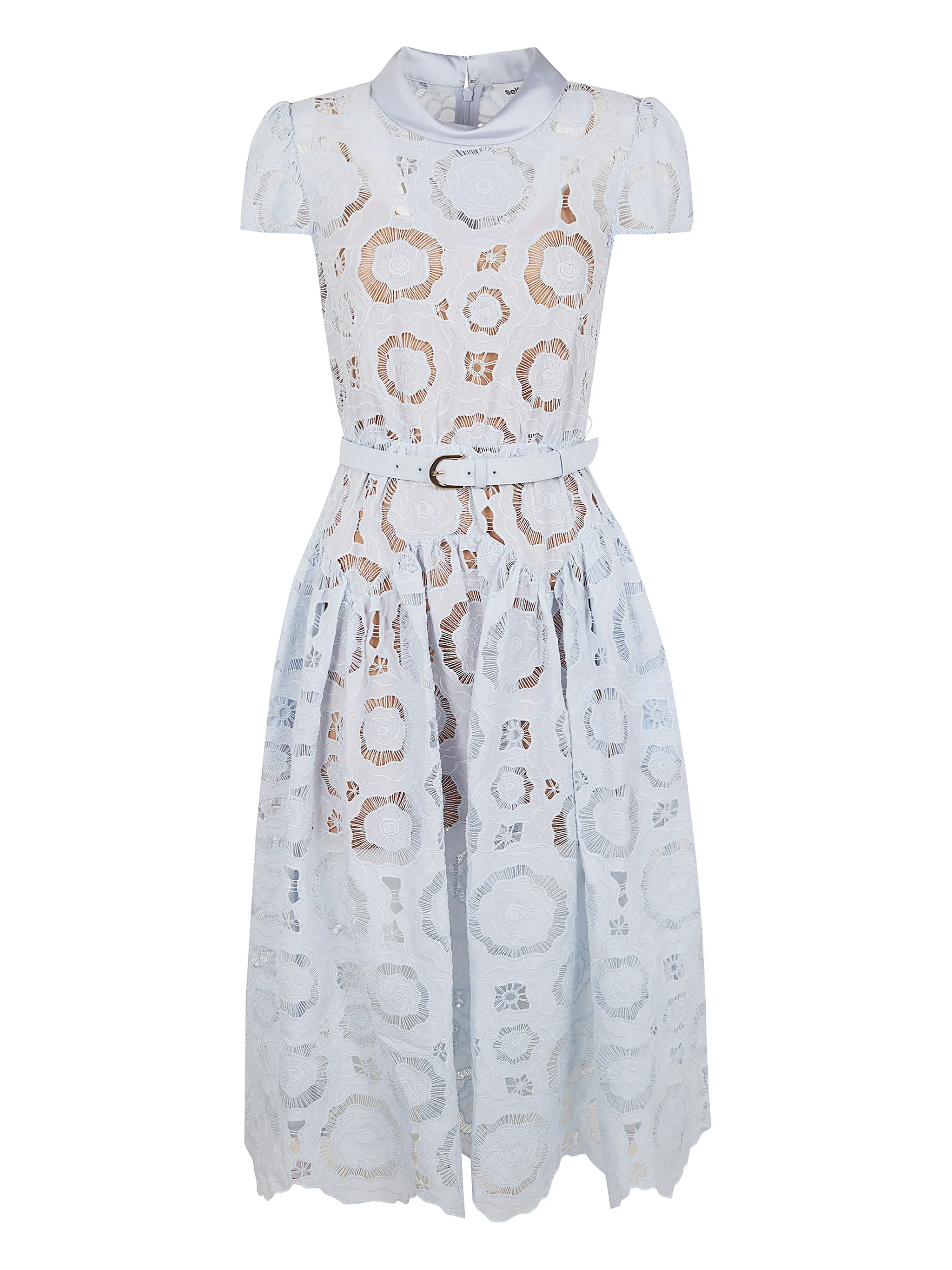

Платье миди с цветочным поясом Self-Portrait, синий