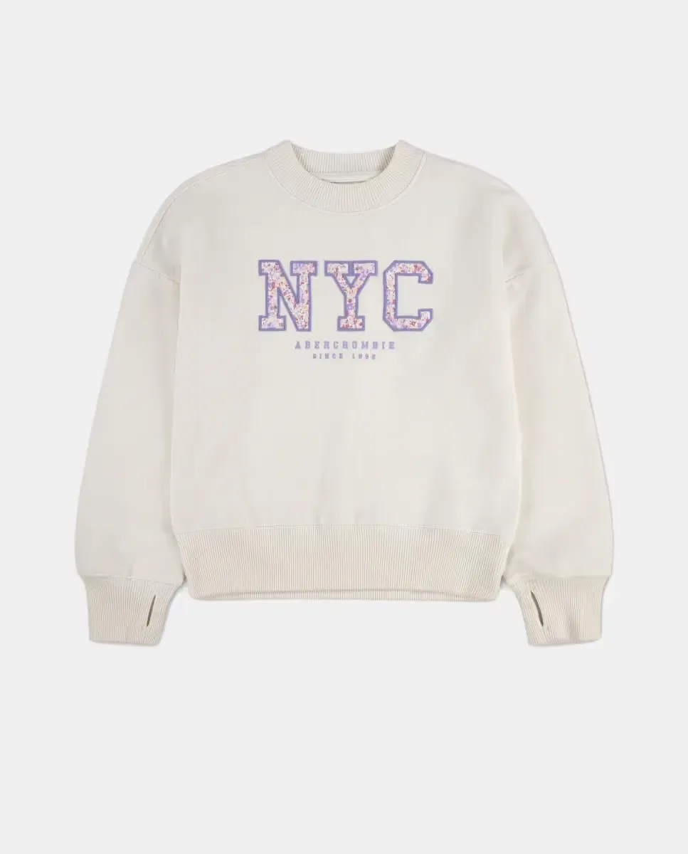 Цветной свитшот Abercrombie Kids NYC, кремовый