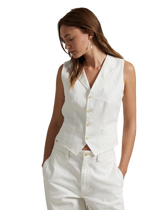 

Жилет из льна и хлопка Lauren Ralph Lauren Ralph Lauren, белый