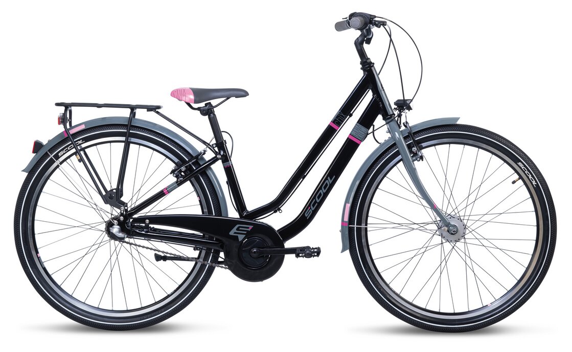 

Молодежный велосипед S'cool chiX twin 26 3-Gang - 26 дюймов - Tiefeinsteiger - 2025, цвет Schwarz|black/pink