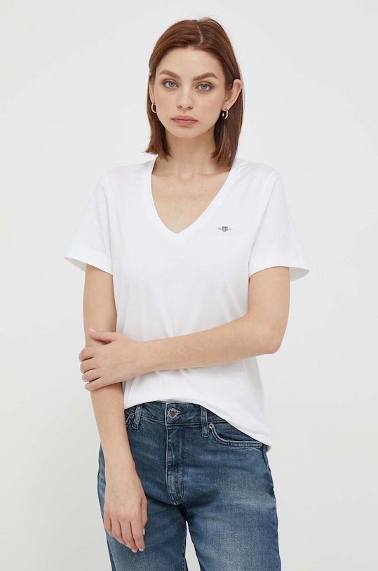 

Хлопковая футболка Gant, белый