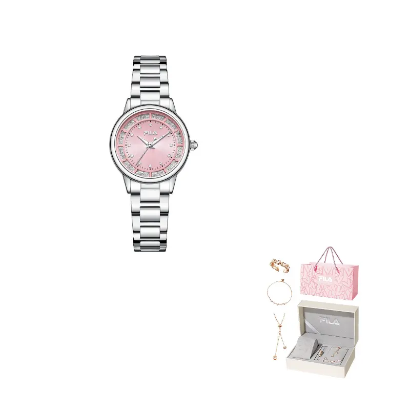

FILA Часы Wrist Watch Quartz Movement Steel Strap Pink Watch Dial Women's Watch Love At First Sight Romantic Box, [Barbie Pink]6647-101