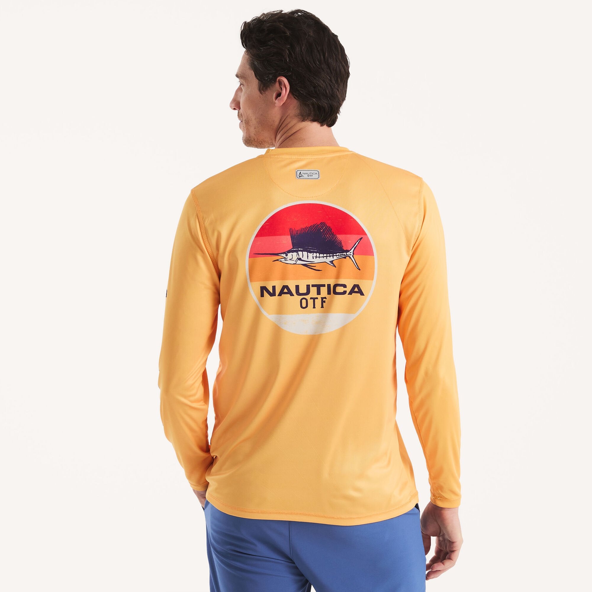 

Nautica Мужская рубашка Nautica Otf с длинным рукавом Upf 50+, цвет sunshine