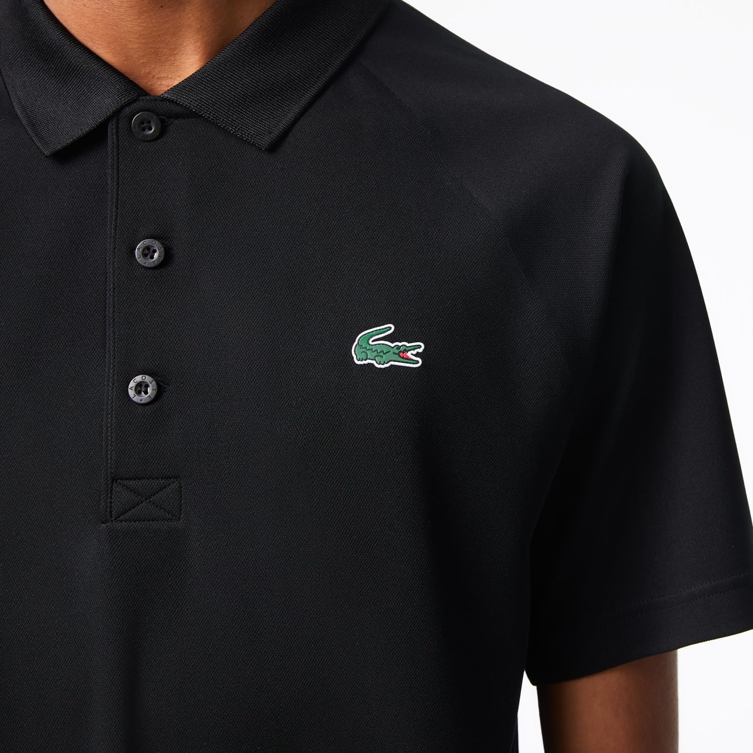 Мужская поло-рубашка LACOSTE Ultra-Dry Pique, черный — фото 4