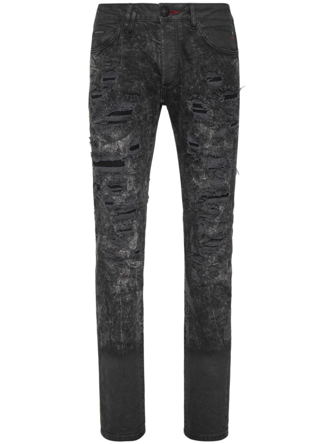 

Philipp Plein джинсы с эффектом потертости, черный