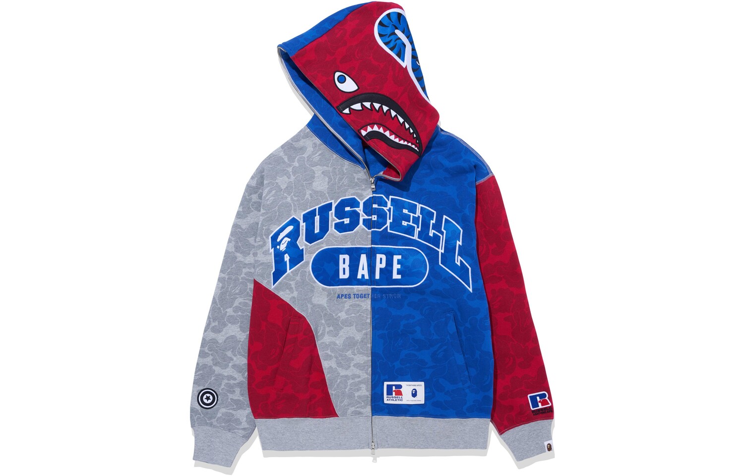Совместная спортивная толстовка BAPE X Russell, унисекс, многоцветная A Bathing Ape, цвет Multicolor — фото 4