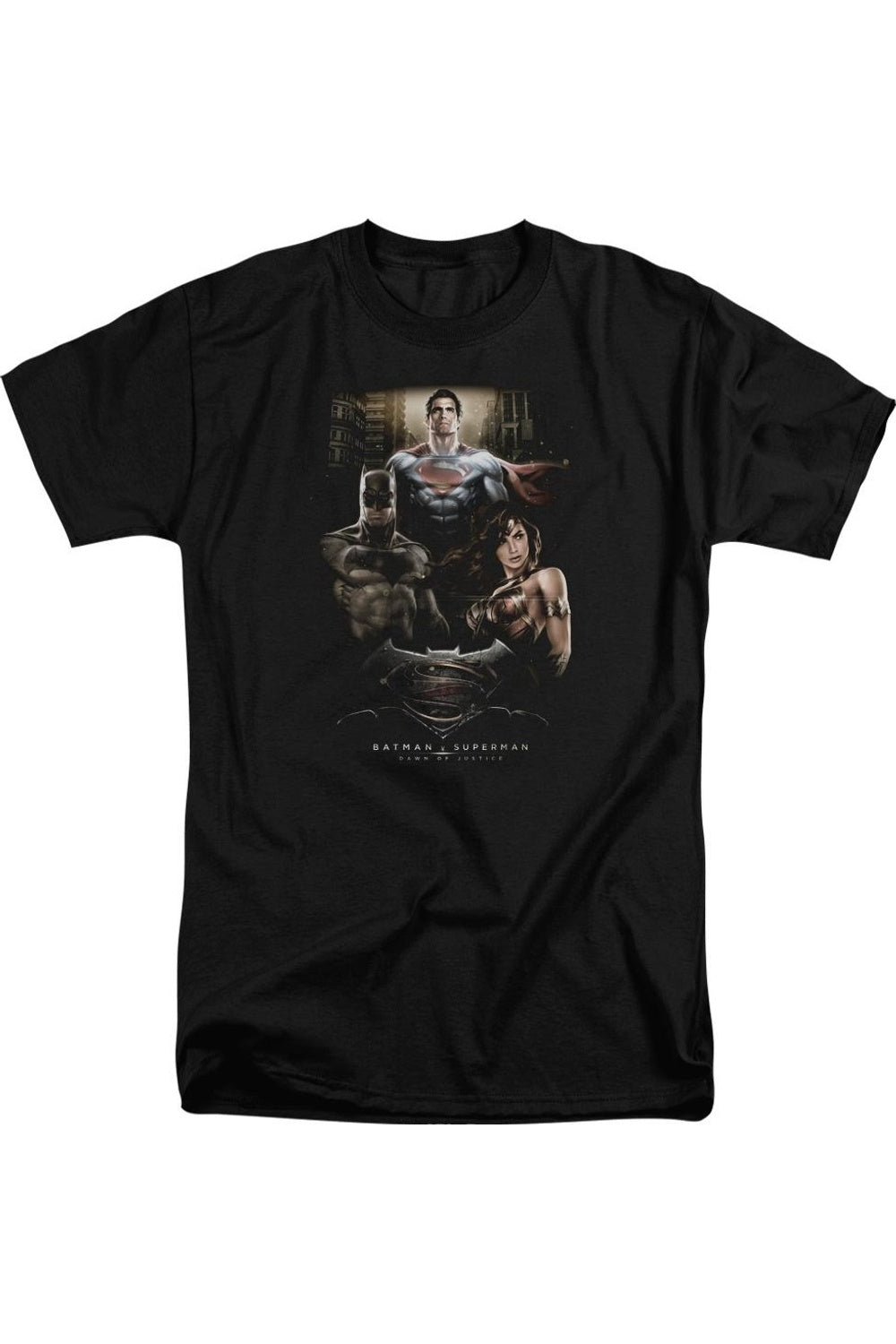 

Футболка с коротким рукавом для взрослых Batman V Superman The Three / футболка Gildan, черный