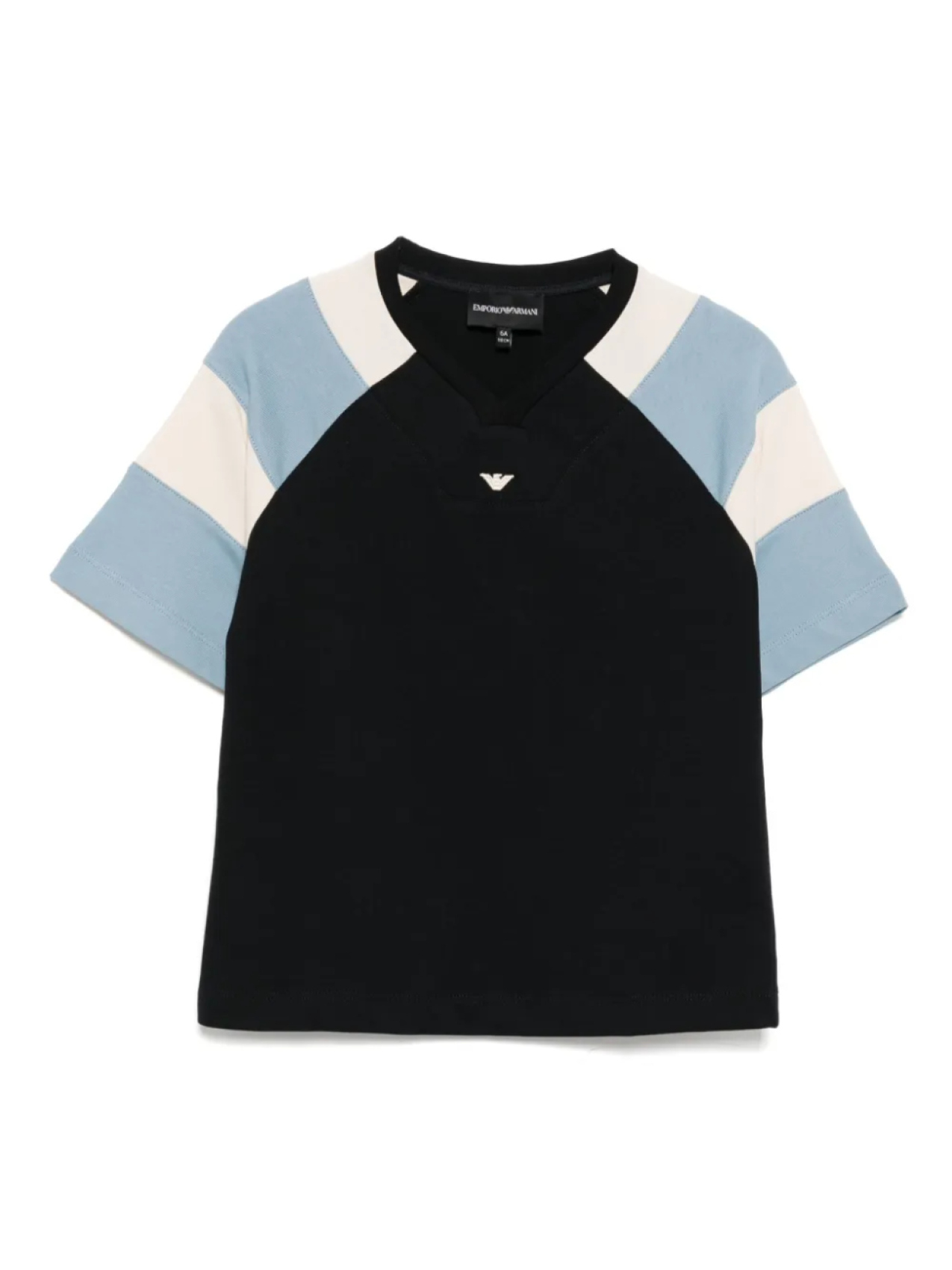 

Футболка с вышитым логотипом Emporio Armani Kids, синий