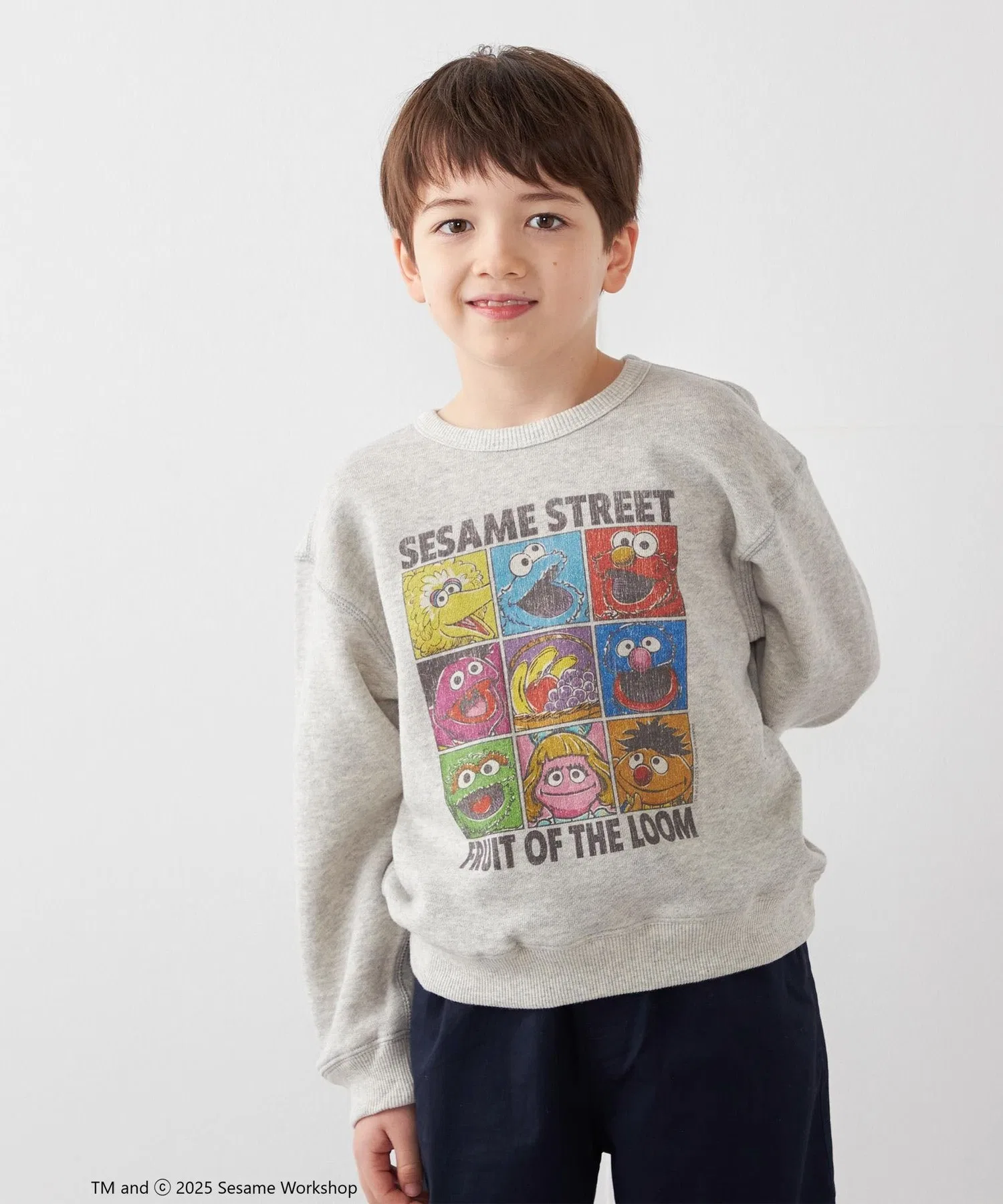 Детская футболка с принтом Sesame Street SHIPS any серая — фото 4