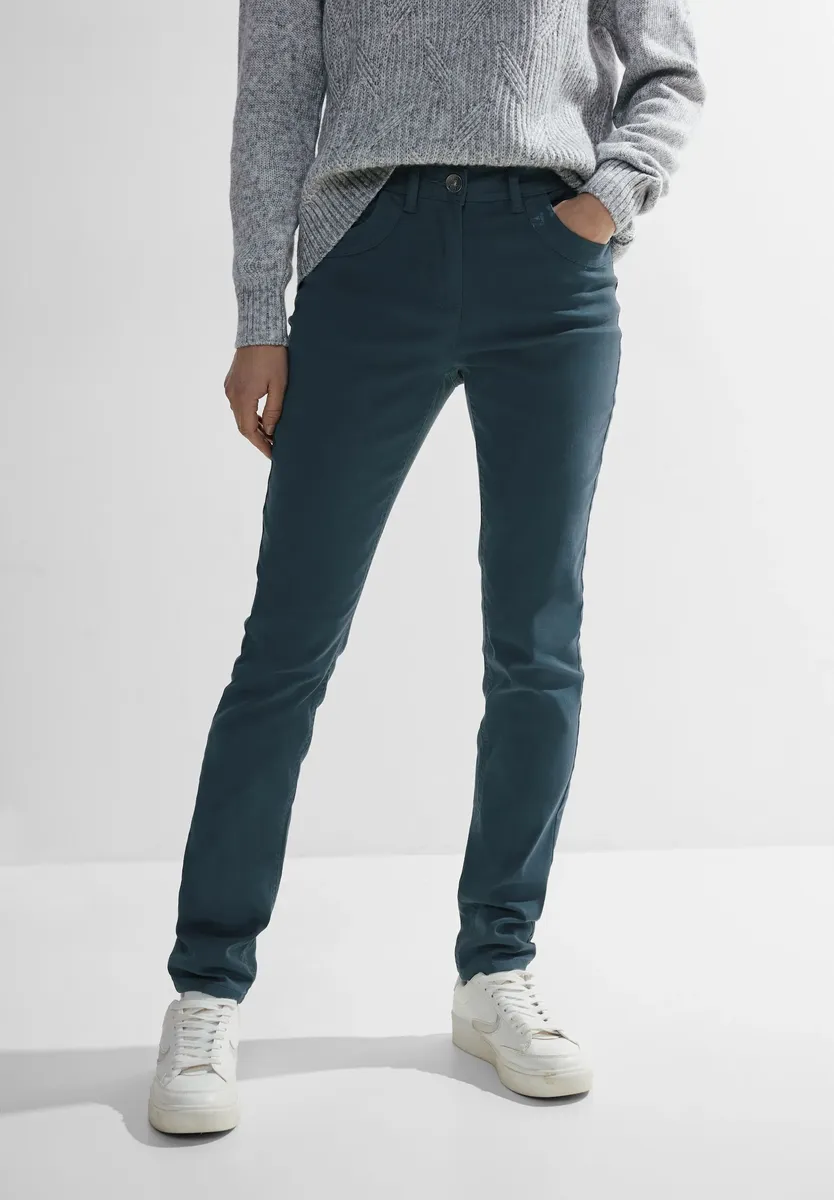 

Тканевые брюки Cecil "Style Vicky Skinny HW Performa", синий