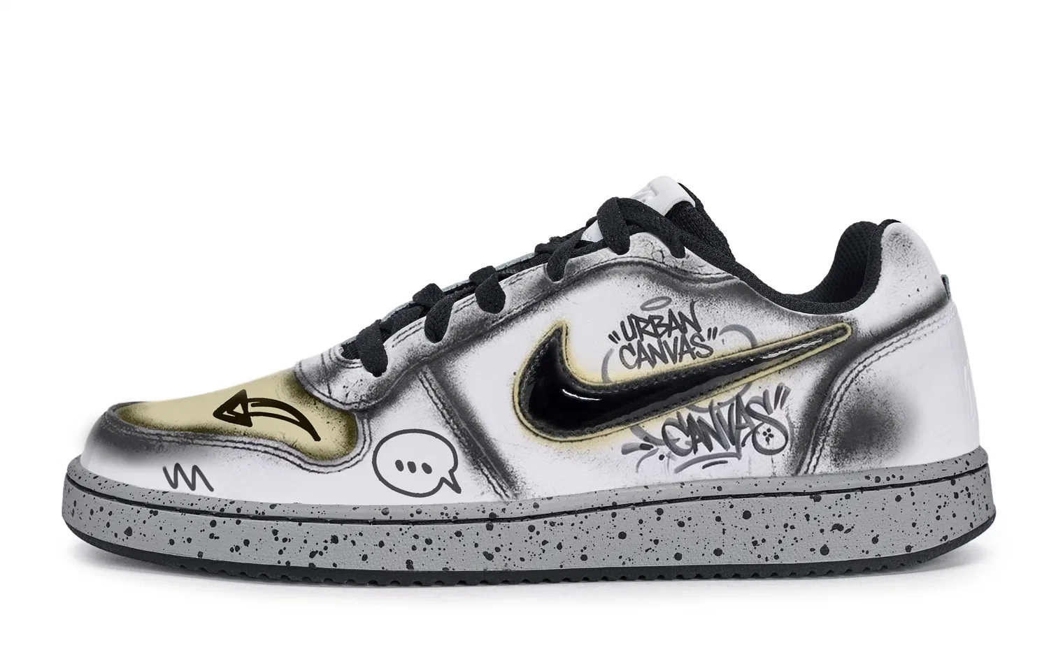 Кроссовки кеды Nike EBERNON Black White Gray Yellow — фото 3