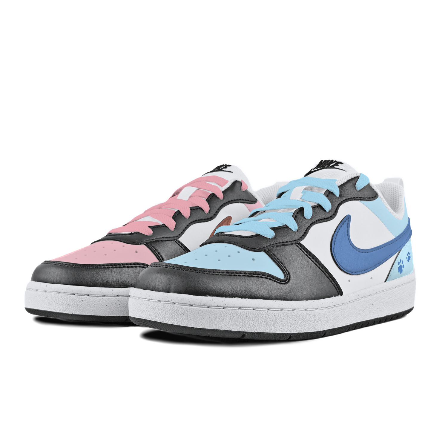 

Nike Кроссовки для скейтбординга Court Borough Pink Blueberry Fantasy Anti Slip Wear Resistant низкие детские White для подростков