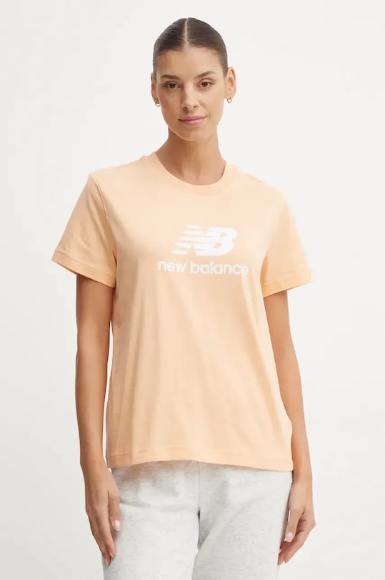 

Хлопковая футболка New Balance, оранжевый