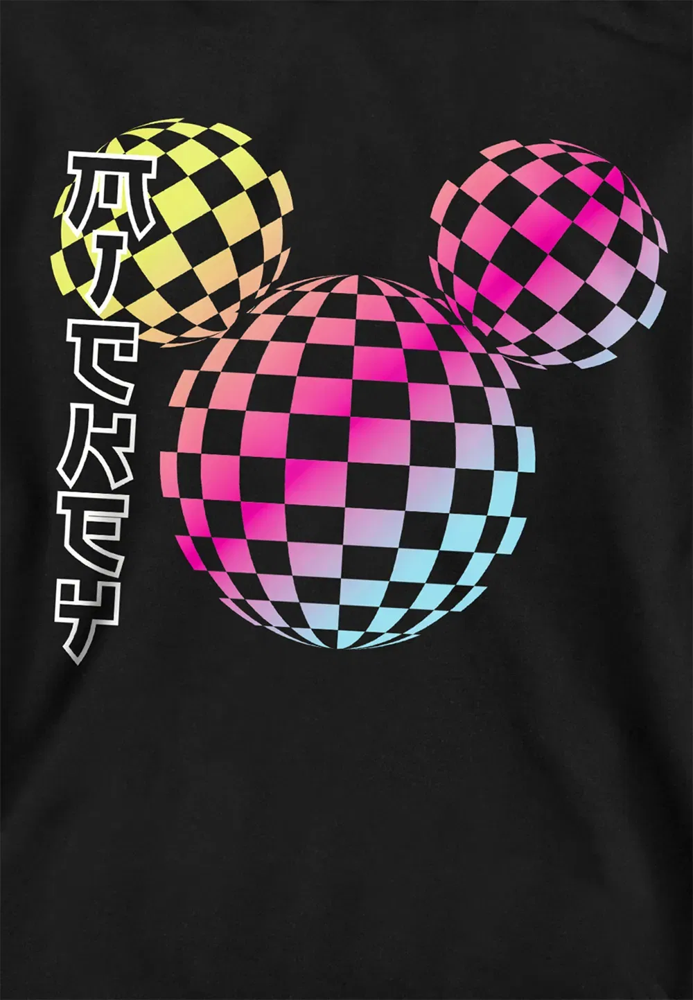 Детский худи Disney Checkerboard Gradient Head, черный, черный — фото 2