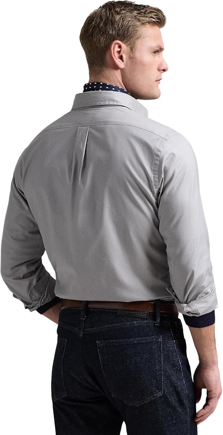 POLO RALPH LAUREN Мужская классическая рубашка Oxford с добавлением стрейч, Grey — фото 2