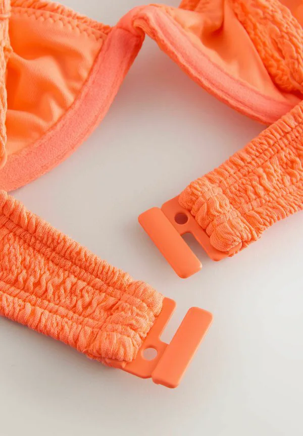 Верхняя часть бикини стандартного кроя без подкладки Next, Bright Orange Crinkle — фото 2