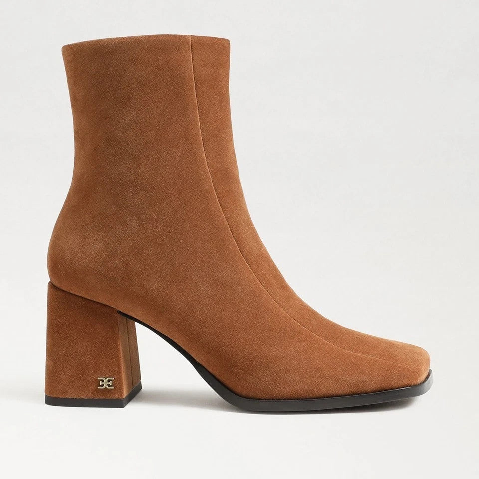 Сапоги-ботфорты Sam Edelman Mayla женские коричневые на молнии с квадратным носком — фото 2