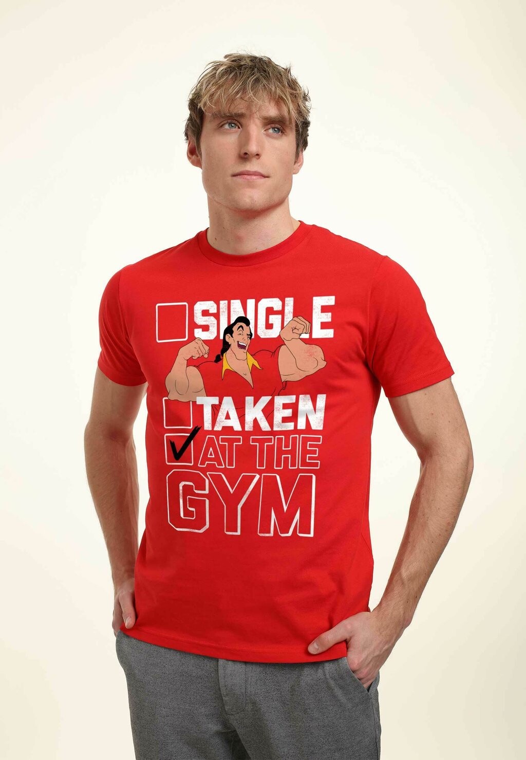 

Футболка с принтом Beauty & The Beast At The Gym Unisex Disney, красный