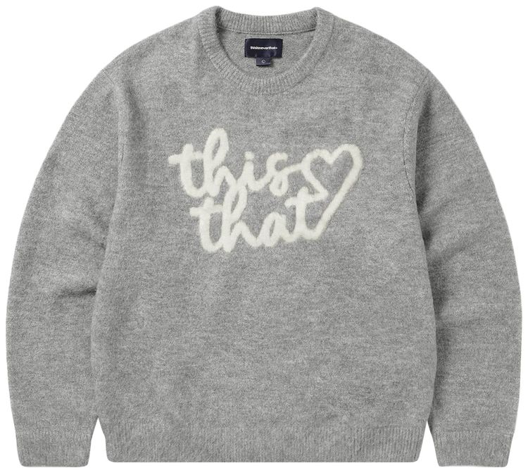 

Свитер thisisneverthat Heart Logo Knit Sweater 'Heather Grey', серый