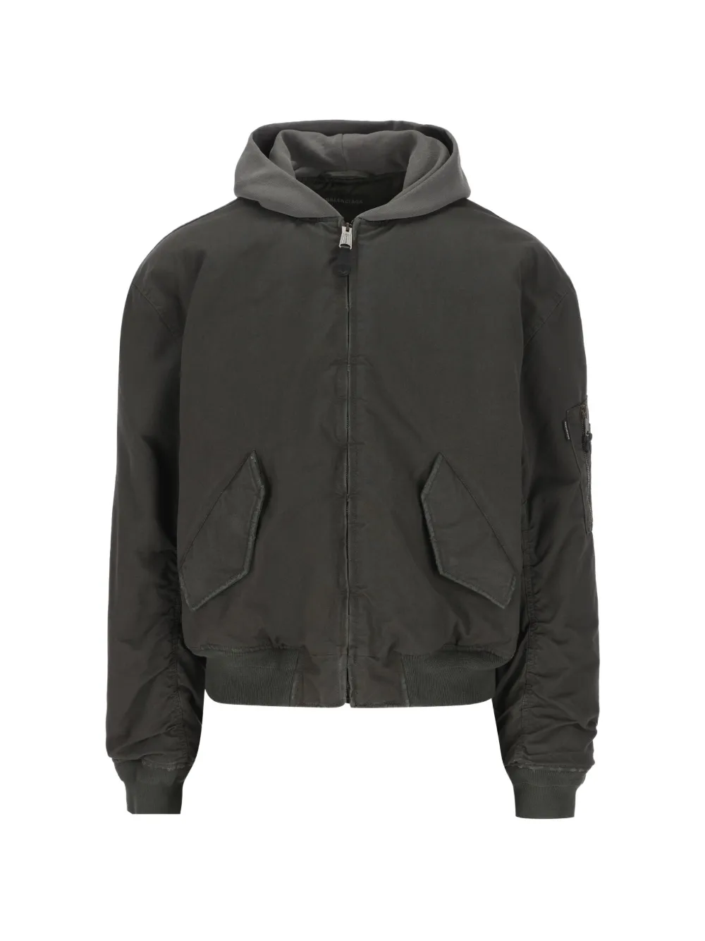 Бомбер с капюшоном Balenciaga, серый