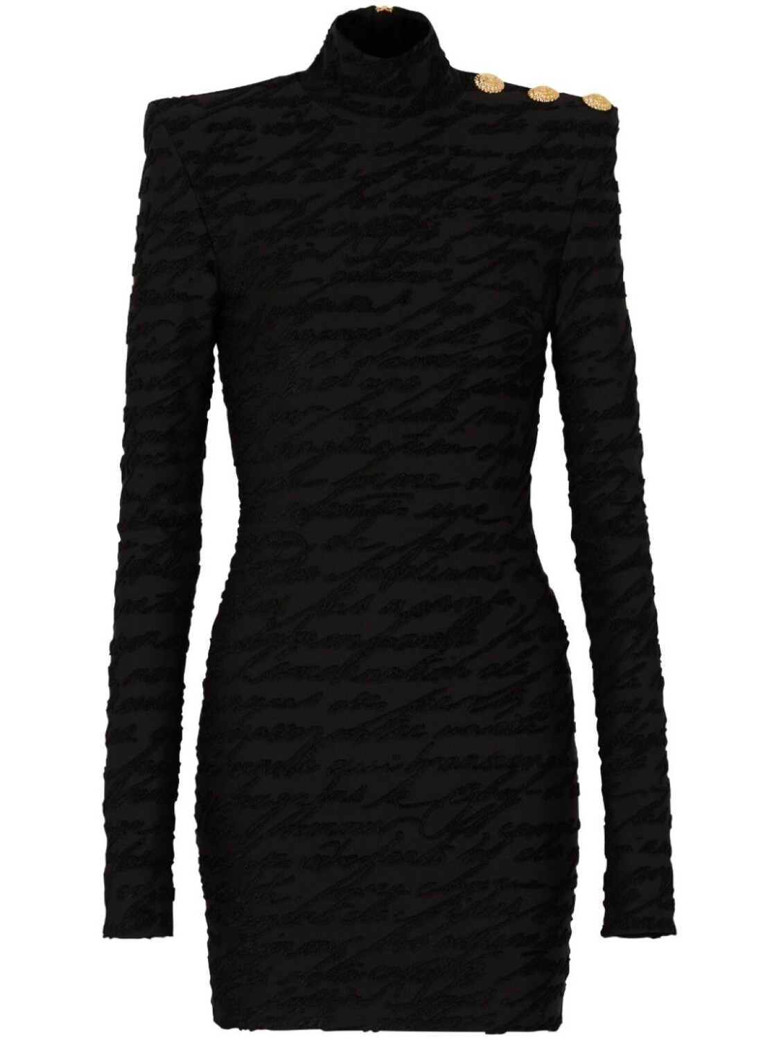 

Платье мини с монограммой Balmain, черный