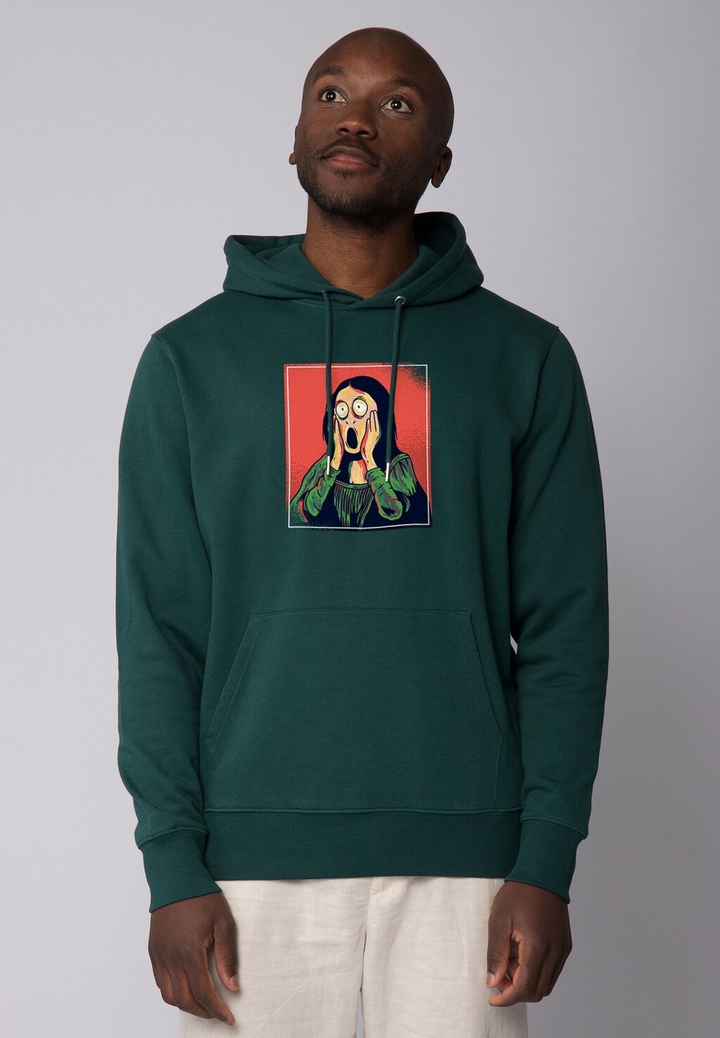 

Толстовка с капюшоном MONA LISA SCREAM watapparel, темно-зеленый