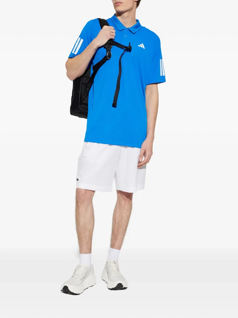 Клубная теннисная рубашка-поло с тремя полосками Adidas, синий — фото 2