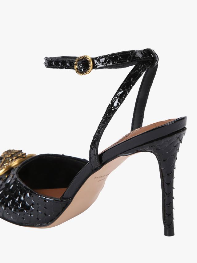 Челси сандалии с ремешком на щиколотке и тиснением под змею Kurt Geiger London, Black — фото 4