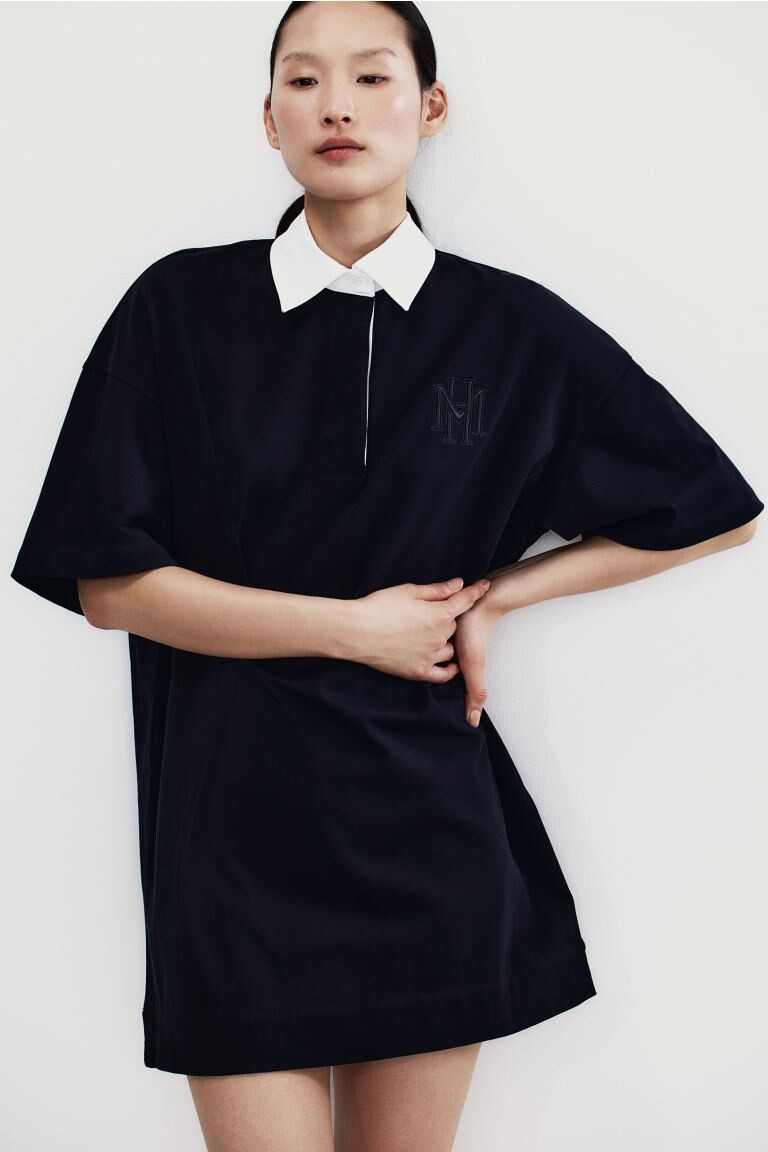 

Платье из джерси с воротником H&M, черный