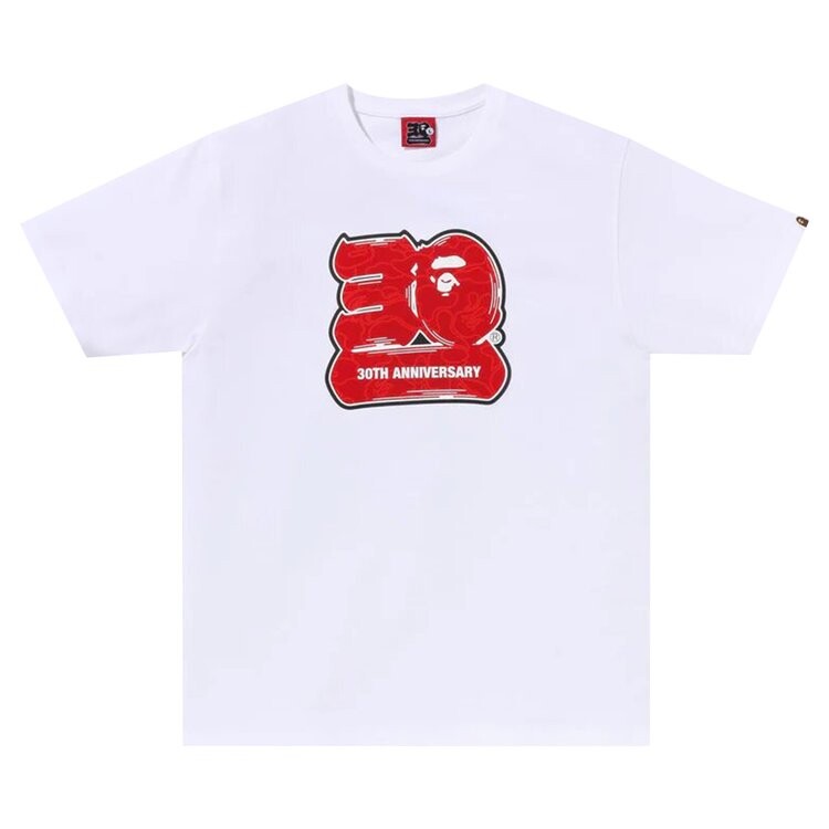 

Футболка BAPE 30th Anniversary #2 'White/Red', белый