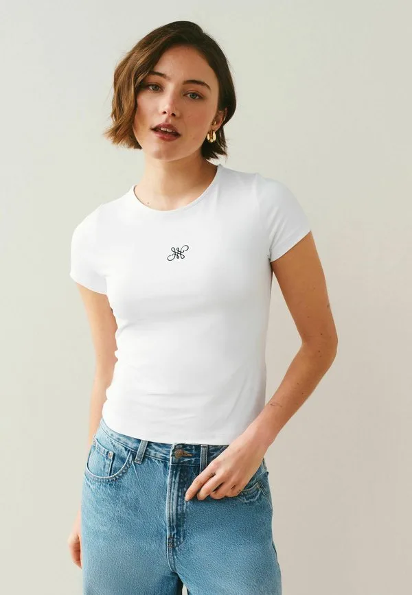 Футболка с коротким рукавом, облегающего кроя, с принтом Next, White Logo