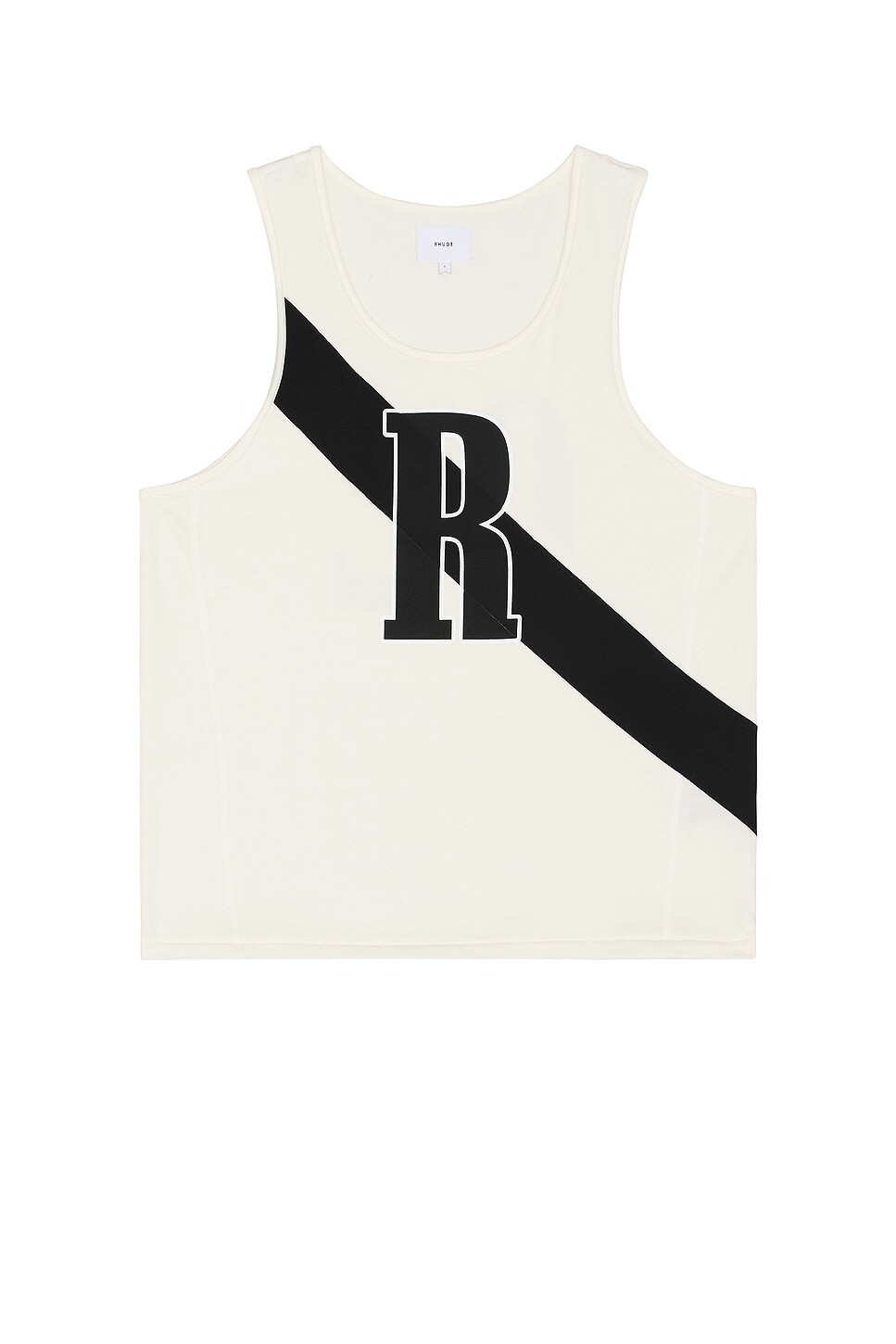 

Майка Rhude 02 в полоску, цвет Off White & Black