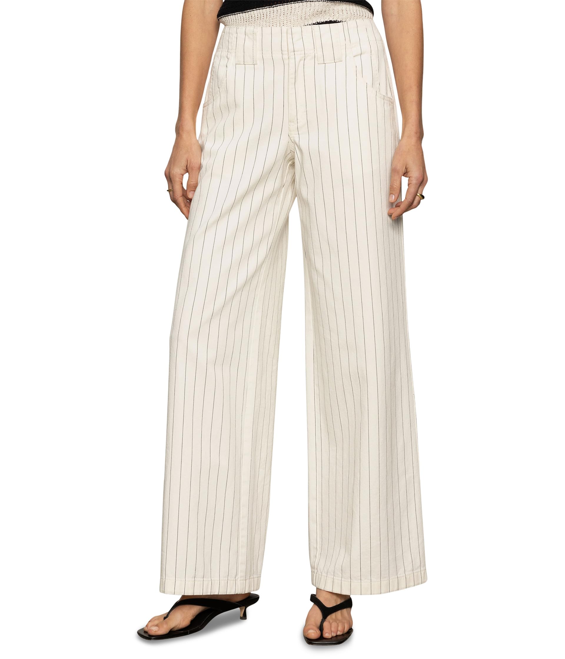 

Брюки Sanctuary Arden Wide Leg, Bleached White Pinstripe