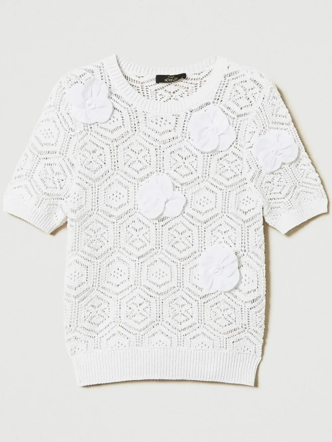 

TWINSET трикотажный топ из органзы с цветами, белый
