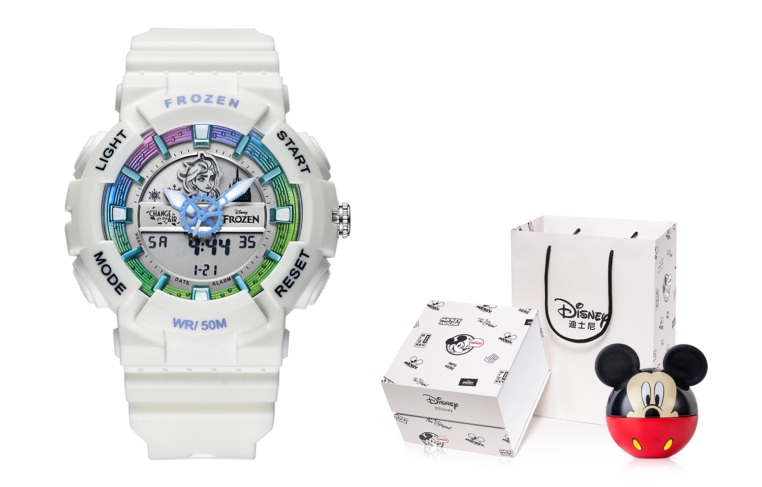 

Disney Часы Frozen Series Quartz Movement Silicone Strap Watch Women's Watch Silver Dial