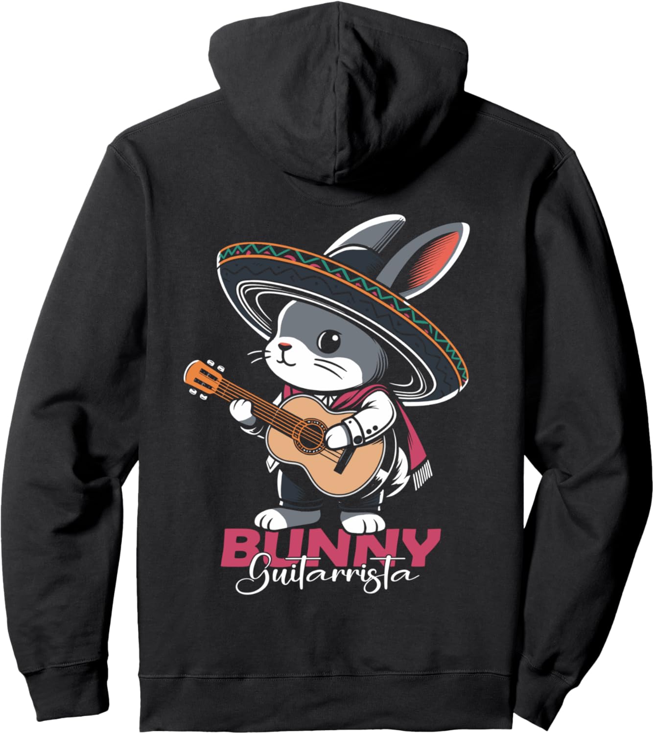 

Мексиканский кролик, гитарист, кролик, толстовка Chilango Mariachi Ranch Bunnies Mexican Hare, черный