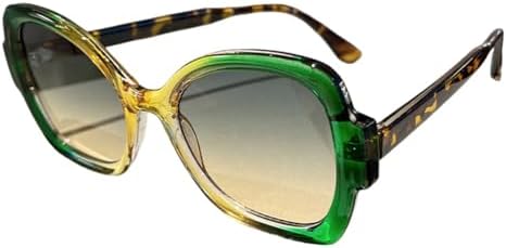 

Женские солнцезащитные очки большого размера 2027 года, стильные, в винтажном стиле, с бабочками, конфетные оттенки, модные градиентные женские очки MTZJH, Green Yellow