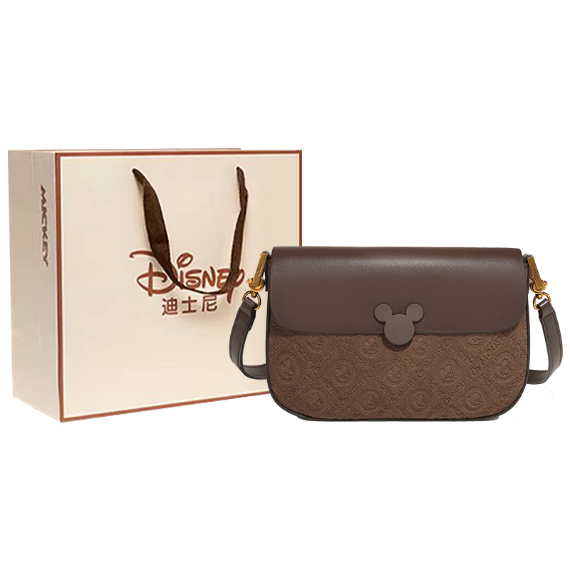 

Disney Микки ПУ тканевая наплечная сумка через плечо женская кофе, [Gift Box Set]Coffee